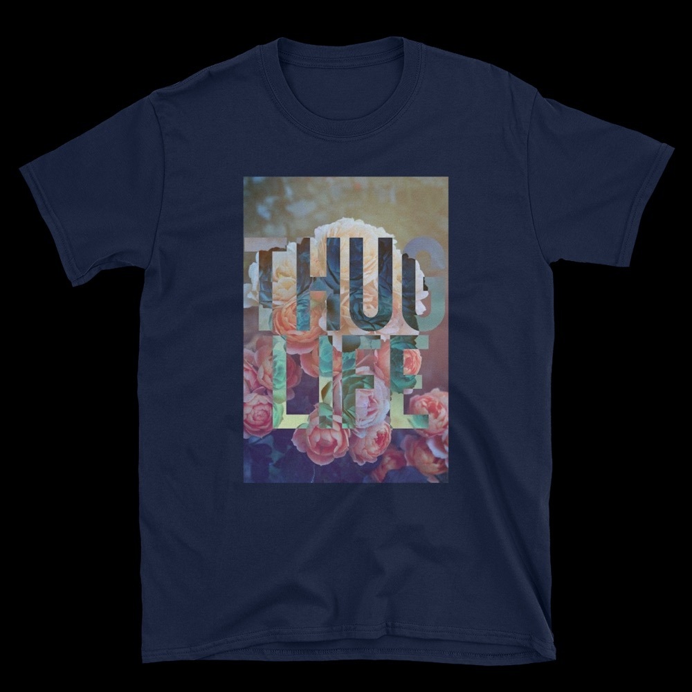 NAVY THUG LIFE FLORAL SHORT SLEEVE T-SHIRT  🌴NWT